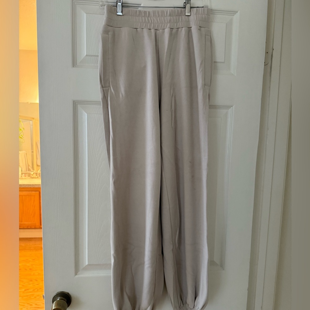 Varley Beige Elastic-Waist Joggers